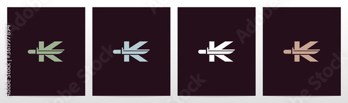 Tactical Knife On Letter Logo Design K