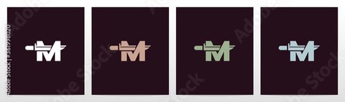 Tactical Knife On Letter Logo Design M