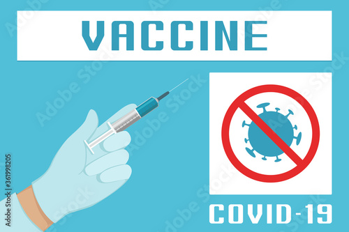 COVID-19 vaccination poster. Vector illustration.