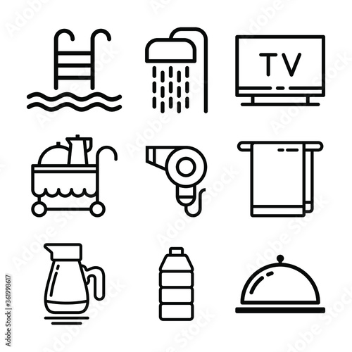 Hotel icon set