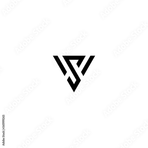 VS SV Initial logo template vector