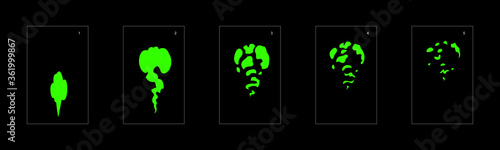 Shine liquid effect. Liquid explosion animation effect. Animation Sprite sheet for games, cartoon or animation. vector style animation effect 1395.