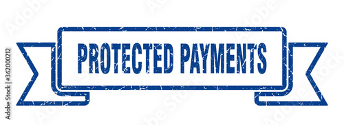 protected payments ribbon. protected payments grunge band sign. protected payments banner