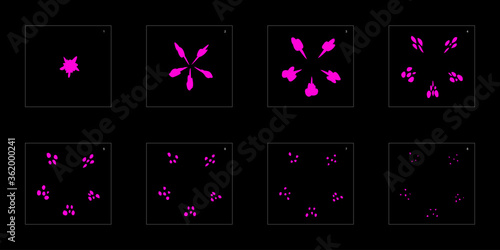 Shine poison explosion effect. Poison explosion animation effect. Animation Sprite sheet for games, cartoon or animation. vector style animation effect 1402.