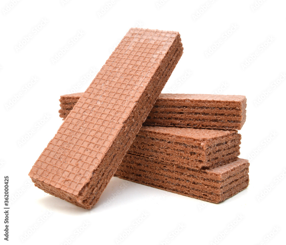 Wafers with chocolate on a white background Wafers with chocolate on a white background
