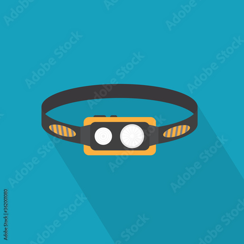 sport, hiking headlamp- vector illustration
