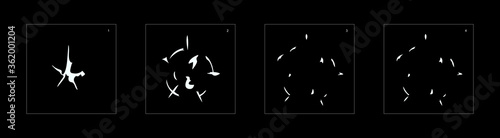 Shine explosion effect. Smoke explosion animation effect. Animation Sprite sheet for games, cartoon or animation. vector style animation effect 1403.