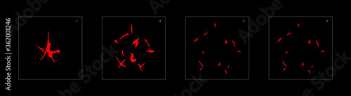 Shine fire effect. Fire explosion animation effect. Animation Sprite sheet for games, cartoon or animation. vector style animation effect 1406.