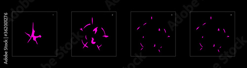 Shine poison explosion effect. Poison explosion animation effect. Animation Sprite sheet for games, cartoon or animation. vector style animation effect 1408.