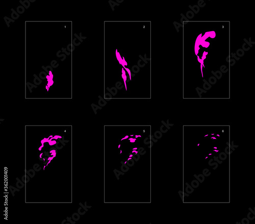 Shine poison explosion effect. Poison explosion animation effect. Animation Sprite sheet for games, cartoon or animation. vector style animation effect 1414.