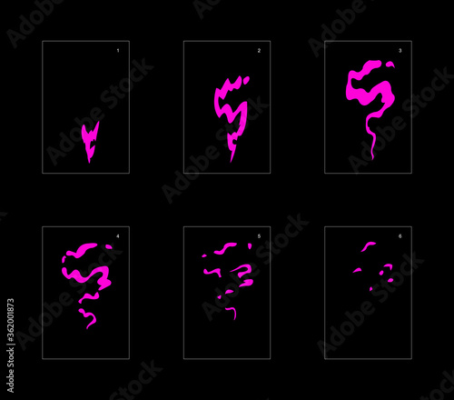 Shine poison explosion effect. Poison explosion animation effect. Animation Sprite sheet for games, cartoon or animation. vector style animation effect 1420.