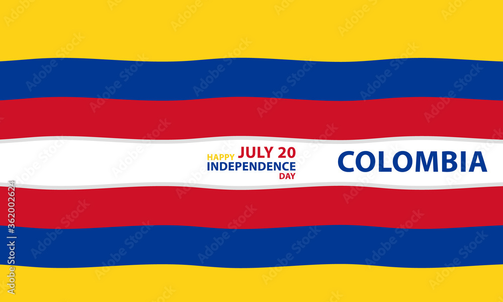 Fototapeta premium Colombia independence day , Colombian memorial holiday 20th of July design