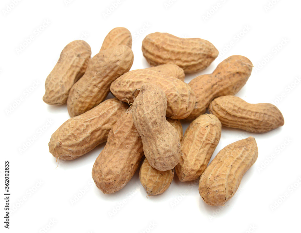 Composition from nuts on the white isolated background Composition from nuts on the white isolated background