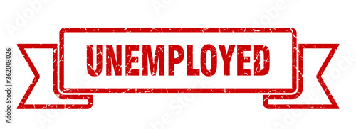 unemployed ribbon. unemployed grunge band sign. unemployed banner