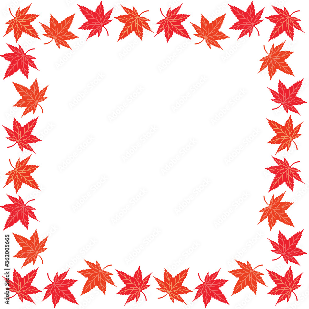 紅葉のフレーム　正方形
