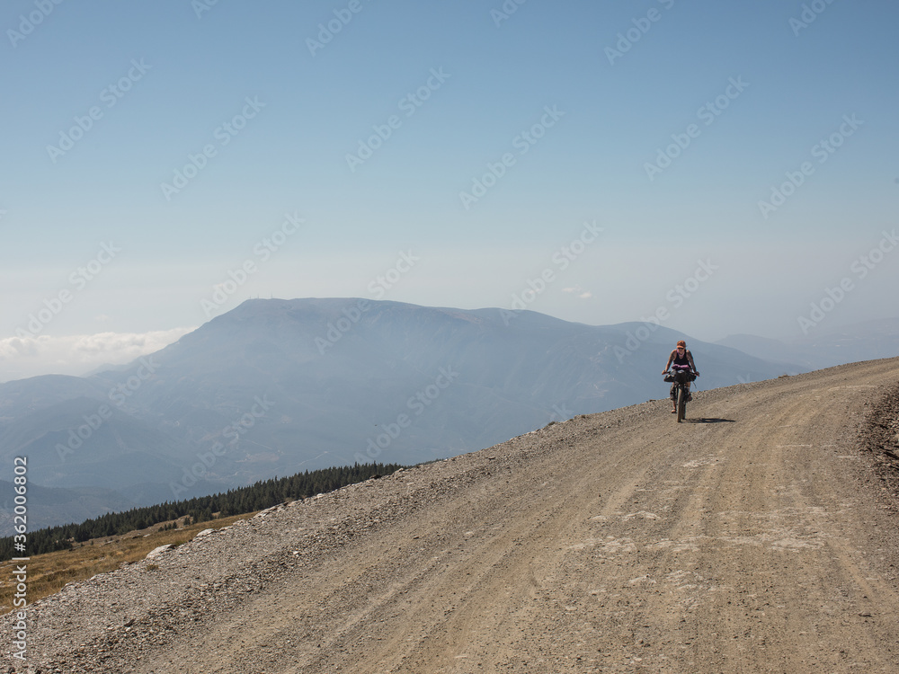 Stunning gravel roads in the high Sierra mountains in Spain. 