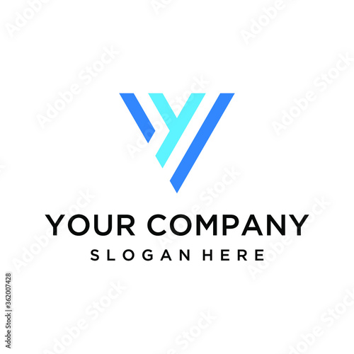 Abstract modern letter VY logo design