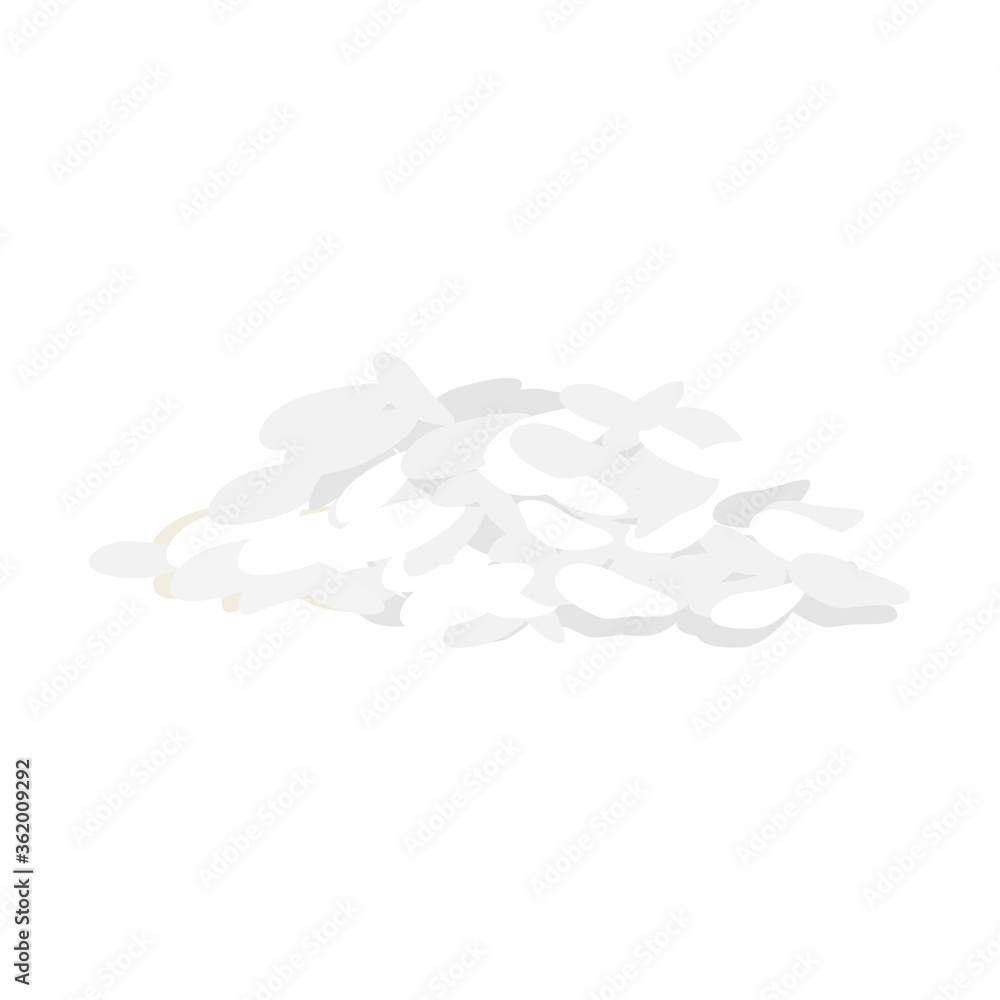 White rice, natural long rice grain. Vector White rice, natural long rice grain. Vector