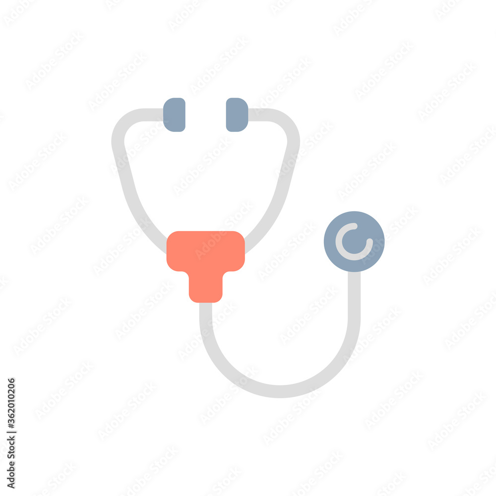 Stethoscope vector icon symbol medical equipment isolated on white background