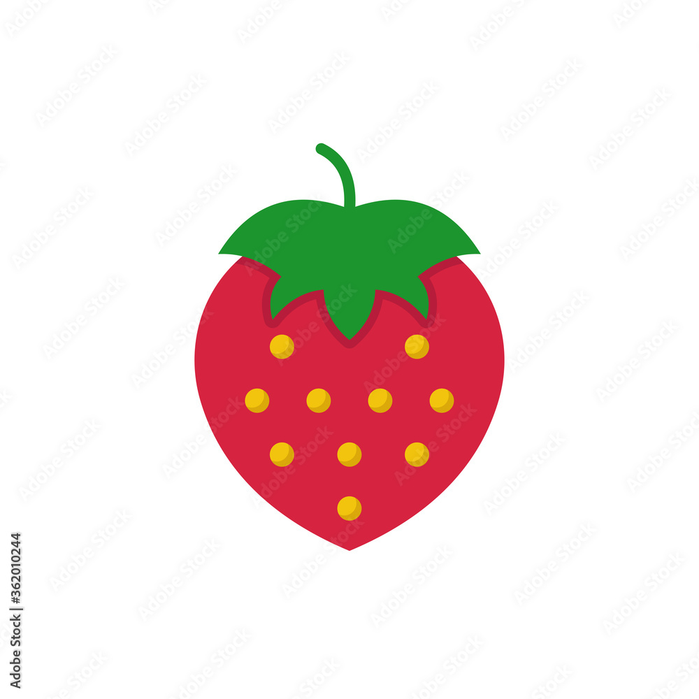 Strawberry vector icon symbol delicious fruit isolated on white background Strawberry vector icon symbol delicious fruit isolated on white background