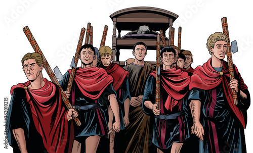 Ancient Rome - Procession of a funeral of a Roman patrician