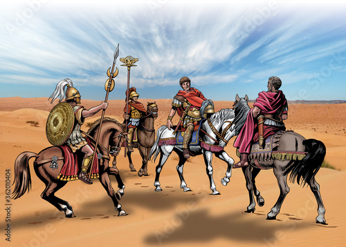 Canvas Print Ancient Rome - Meeting between Scipio Africanus and Hannibal before the battle o