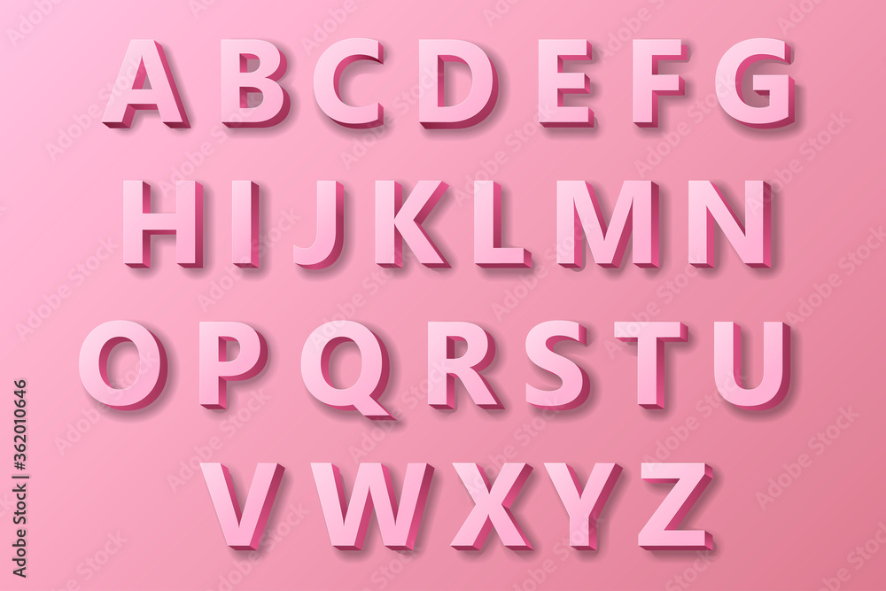 Bright pink 3D Alphabet Letters. Bright pink 3D Alphabet Letters.