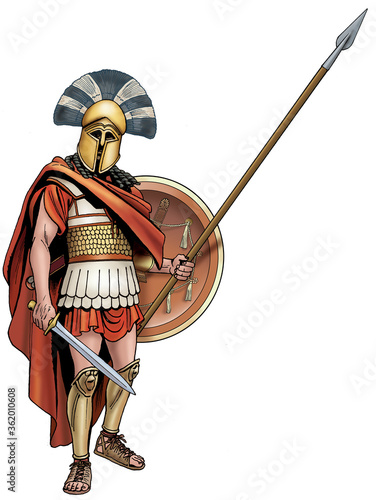 Ancient Greece - A Spartan Hoplite, they were citizen-soldiers of Ancient Greek city-states photo