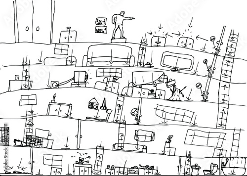 Funny comic with a lot of events and elements drawn.