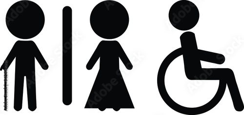 old man old woman disabled sign toilet wc 