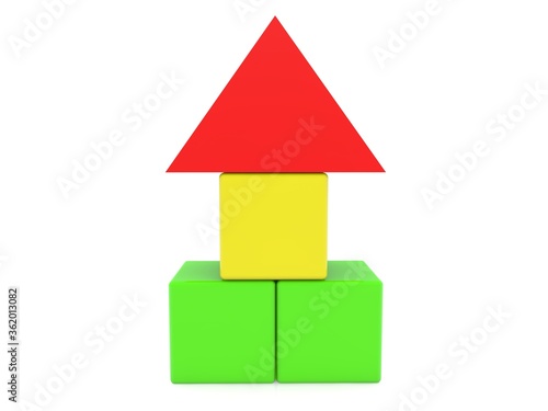 Abstract tower from toy blocks