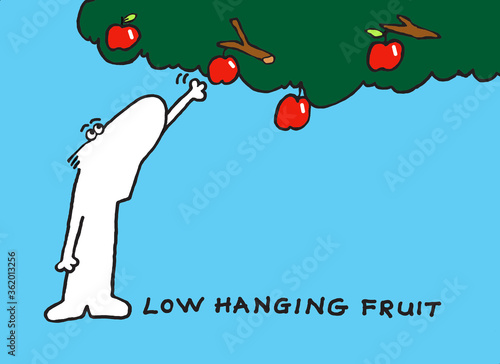 Obraz na płótnie Low hanging fruit - business jargon w salonie