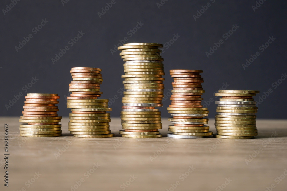 stack of coins background, concept business money stack of coins background, concept business money