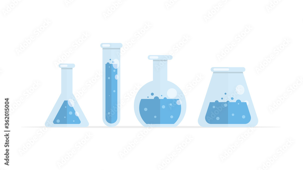 Set of test tubes. Scientific glassware. Flat style. Vector illustration.
Set of test tubes. Scientific glassware. Flat style. Vector illustration.