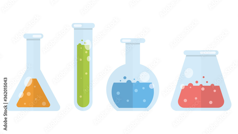 Set of test tubes. Scientific glassware. Flat style. Vector illustration.
Set of test tubes. Scientific glassware. Flat style. Vector illustration.