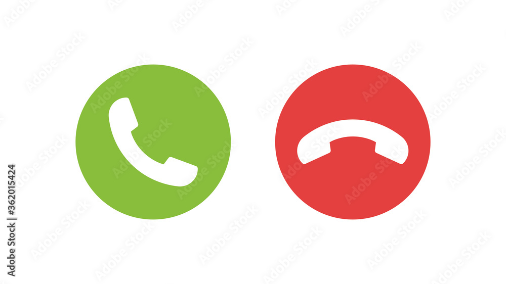 Phone call icons. Accept or reject a phone call. Vector illustration
Phone call icons. Accept or reject a phone call. Vector illustration