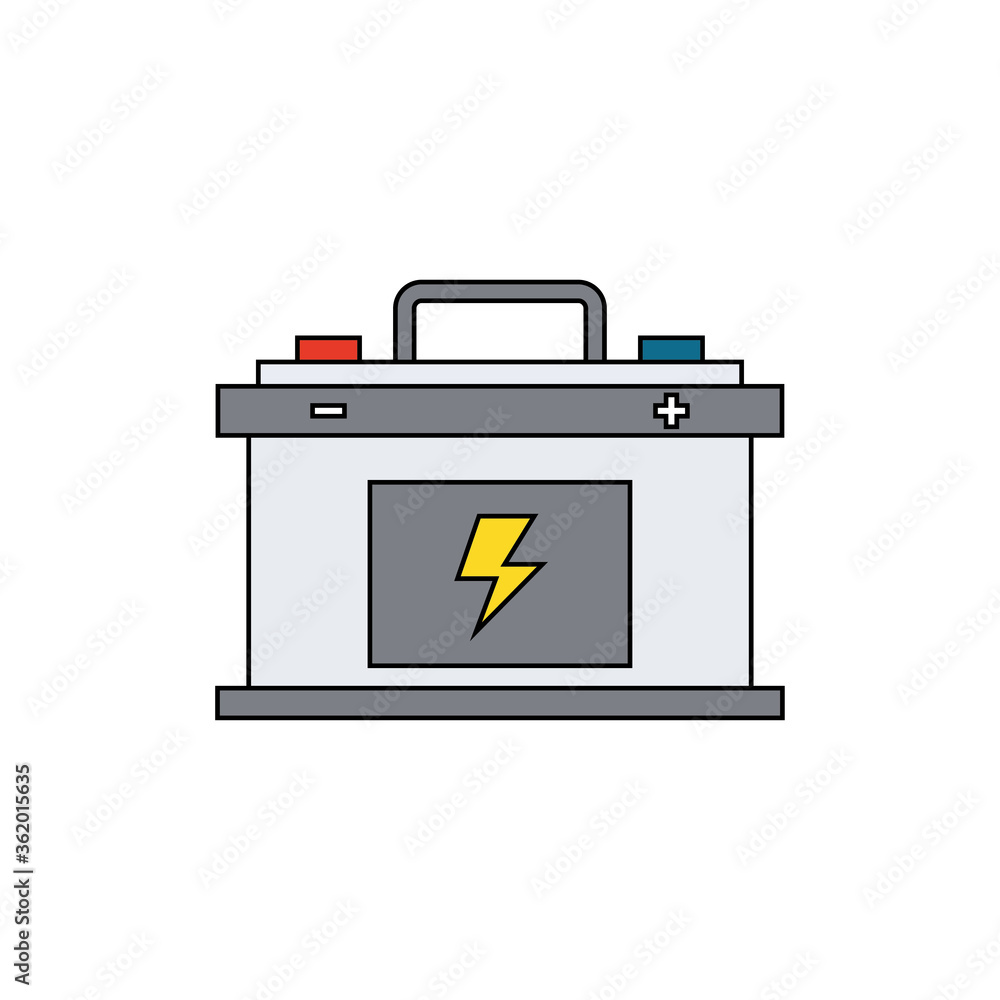 Car Battery icon isolated on white background. Accumulator battery energy power and electricity accumulator battery. Vector illustration
Car Battery icon isolated on white background. Accumulator battery energy power and electricity accumulator battery. Vector illustration