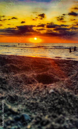 sunset on the beach