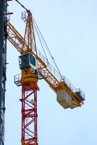 Wallpaper Mural crane on a blue sky in a Construction site Torontodigital.ca