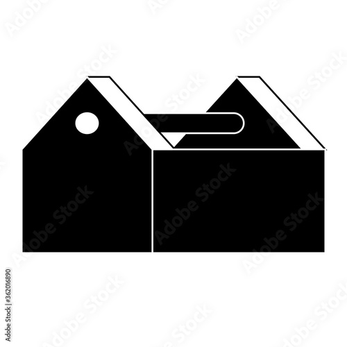Empty Toolbox icon. Flat illustration of work tool