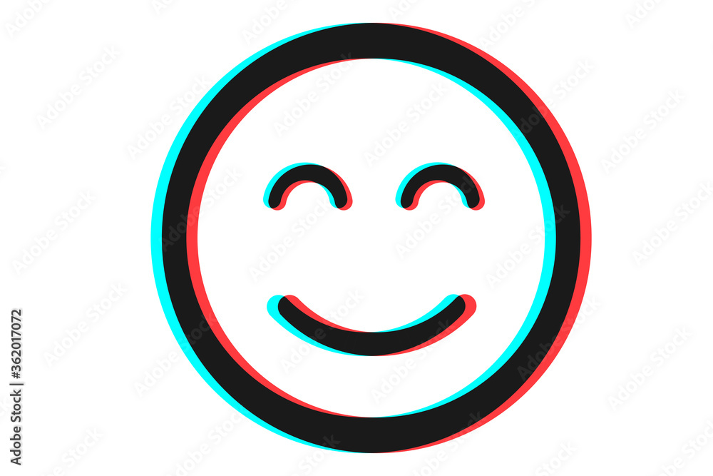 Smile icon Vector illustration in blue red and black colors Smile icon Vector illustration in blue red and black colors