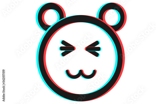 Smile icon Vector illustration in blue red and black colors