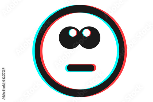 Smile icon Vector illustration in blue red and black colors