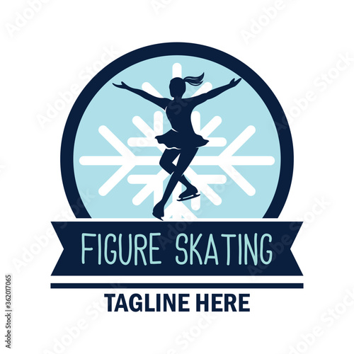 speed figure skating logo with text space for your slogan tag line, vector illustration
