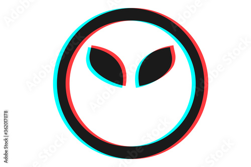 Smile icon Vector illustration in blue red and black colors
