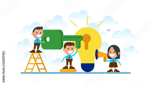 Business team found the key to success.
