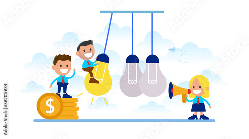 A light bulb boosts other extinguished bulbs.
