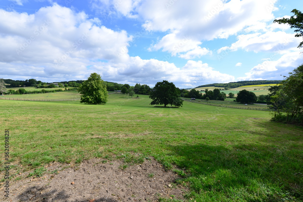 Open fields and countryside of England