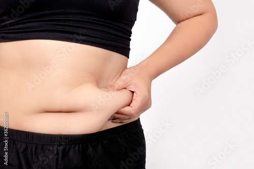 Fat Asian women catch excess belly fat.
