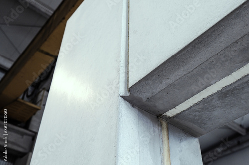 Concrete prefabricated element. Smooth concrete at the factory. Industry, civil engineering.